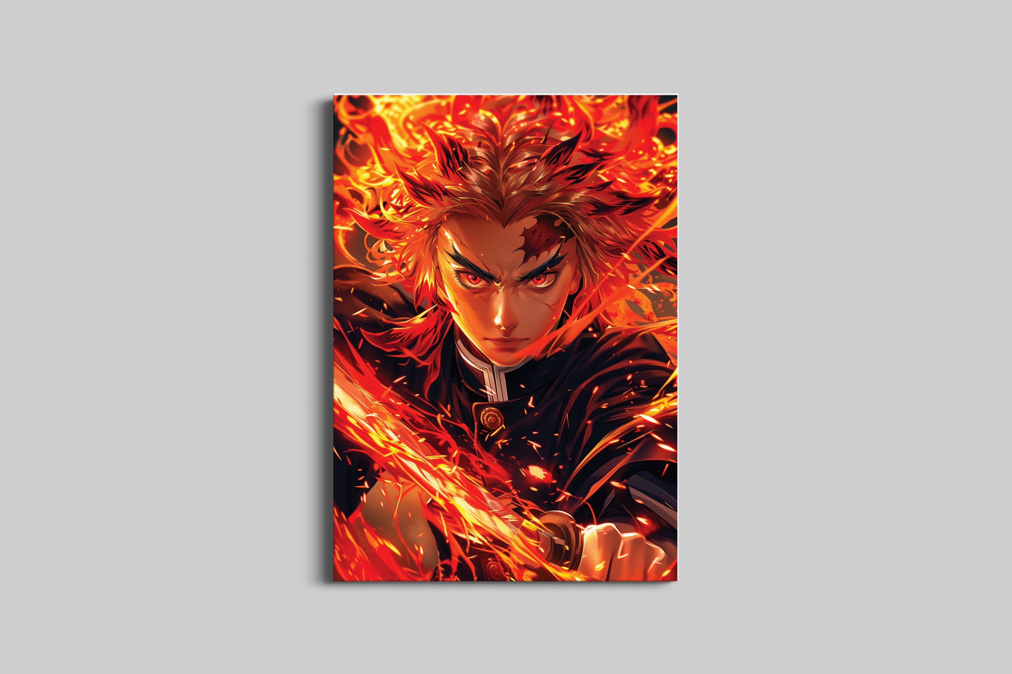 Inferno Blade Anime Wall Art | Flame Warrior Poster Lazywalls